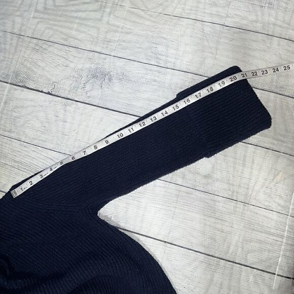 Anthro | by Anthropologie Stitch Sweater Hoodie Knit Navy sz XS Oversized - Picture 8 of 9